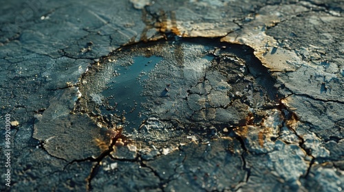 Gasoline mark on the ground