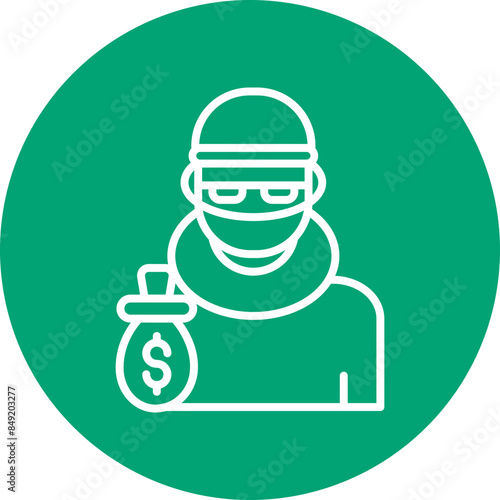 Robbery line circle icon