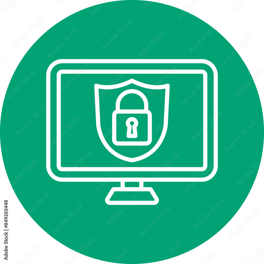 Protection line circle icon Protection line circle icon