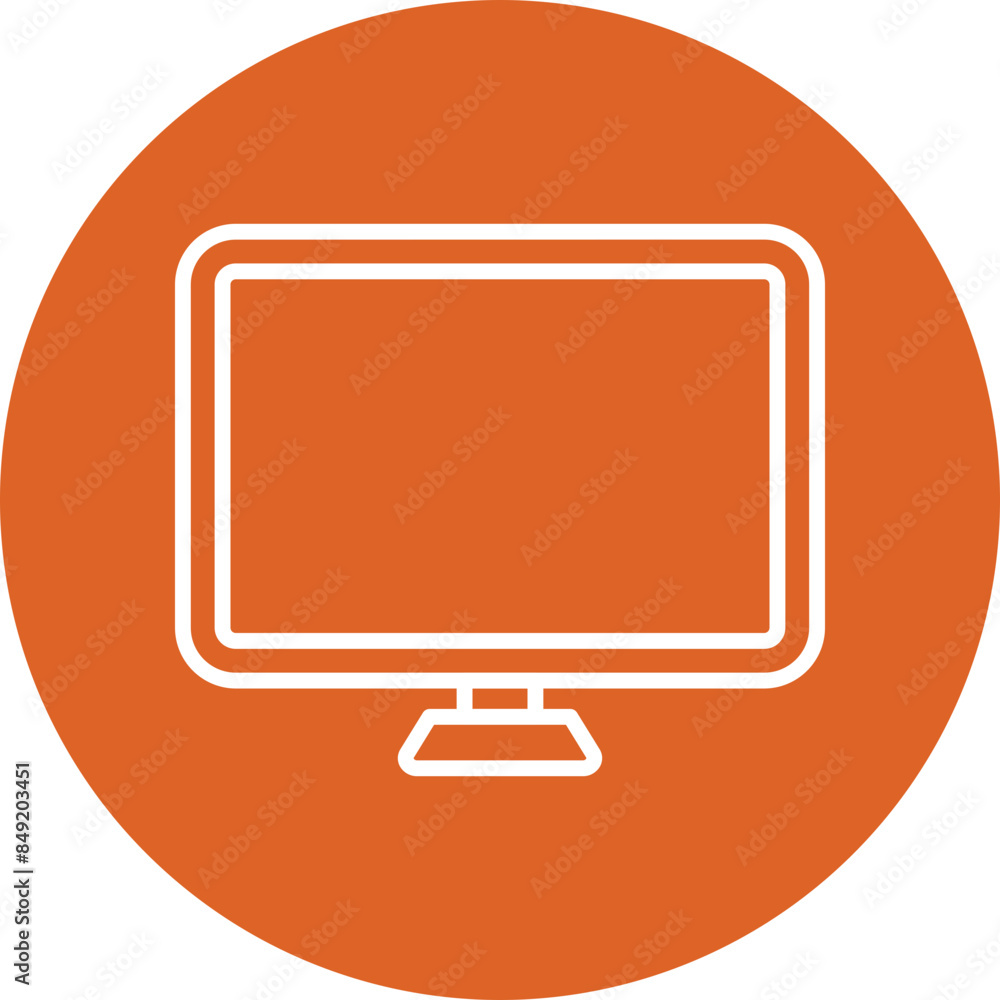 Monitor screen line circle icon Monitor screen line circle icon