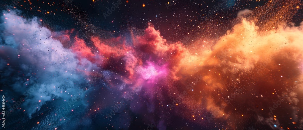 Fototapeta premium Interstellar space, stars and galaxies.