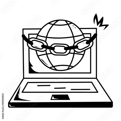 Ready to use doodle icon of a safe browser