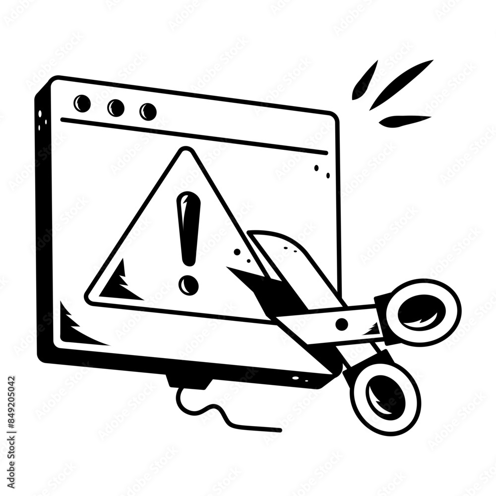 Get this hand drawn icon of web error Get this hand drawn icon of web error