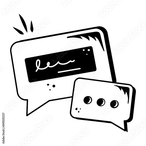 Get this doodle style icon of messaging 