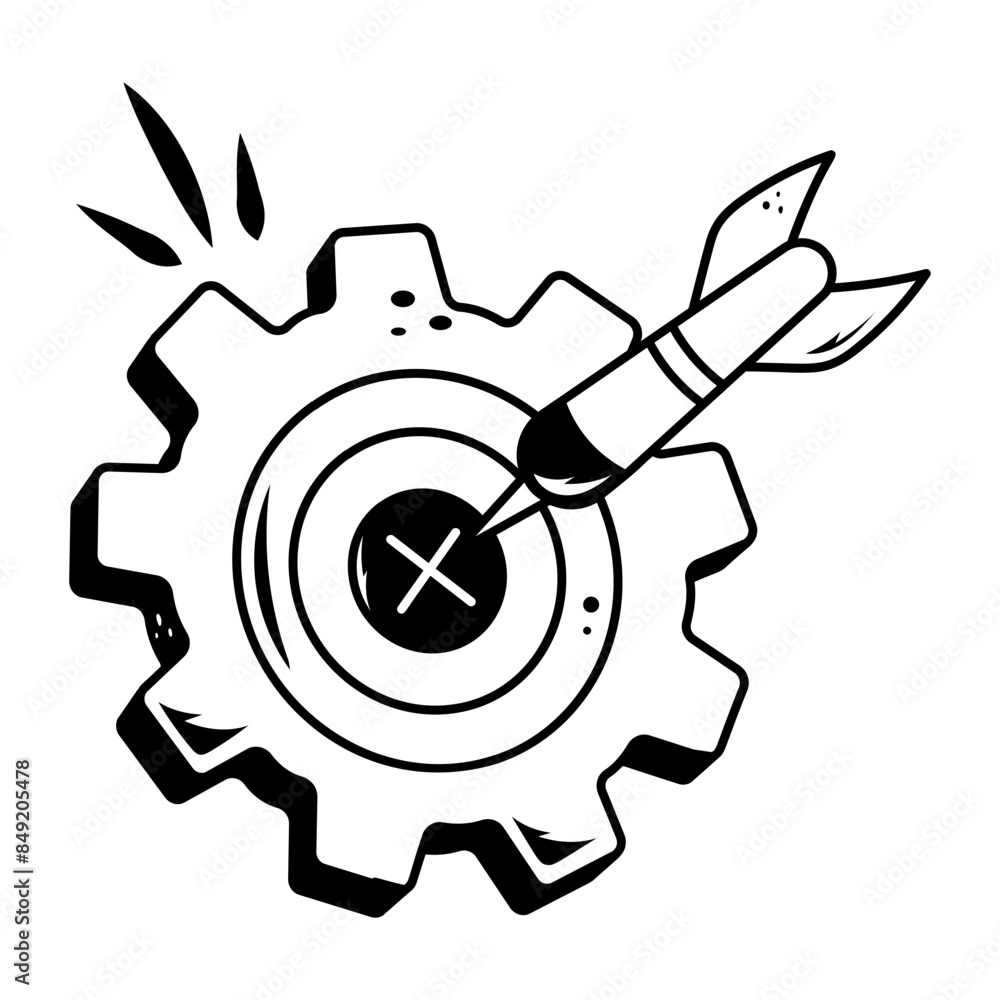 A well-designed doodle icon of target management A well-designed doodle icon of target management