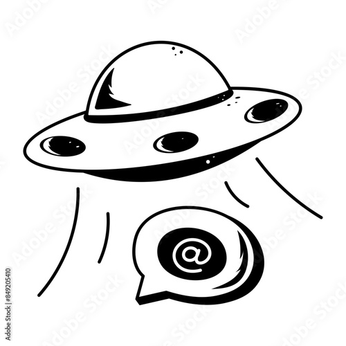 Download doodle icon of a lost message 