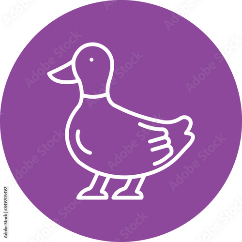 Duck line circle icon