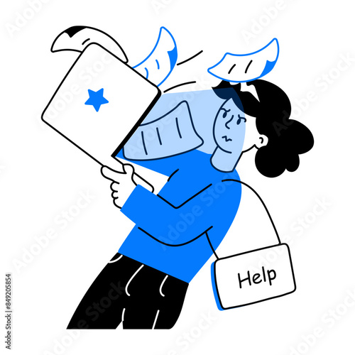 Premium doodle mini illustration of data overload 