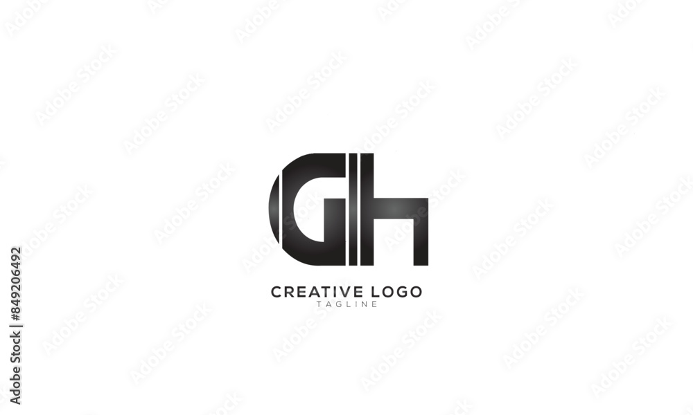 GH Abstract initial monogram letter alphabet logo design