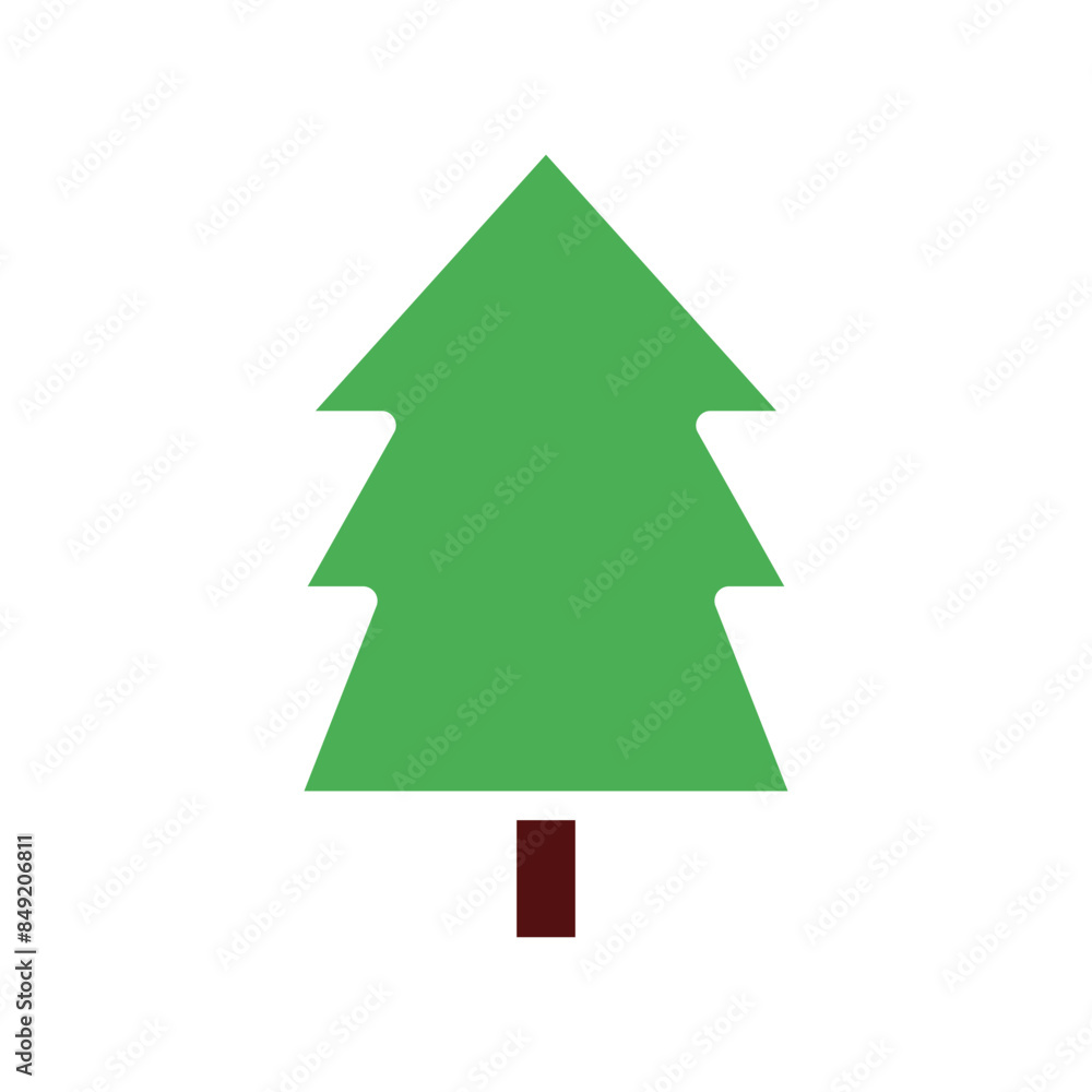 tree icon solid green brown
