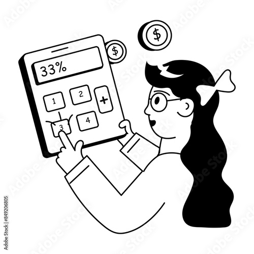A handy doodle mini illustration of profit calculation 