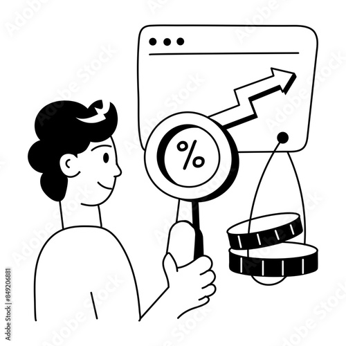 A captivating doodle mini illustration of analysis 