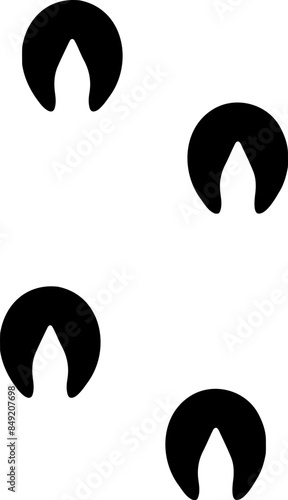 Horse hoof print silhouette