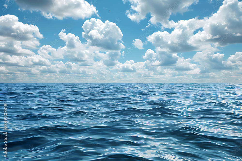Obraz premium Landscape of sea water against a background of a beautiful sky.