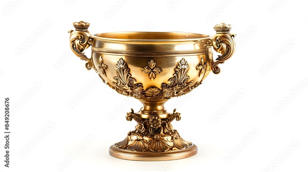 Ornate Golden Trophy Cup on Pedestal for Achievement and Success Themes Ornate Golden Trophy Cup on Pedestal for Achievement and Success Themes
