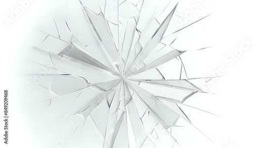 White broken and shattered glass background. Ai generated. photo
