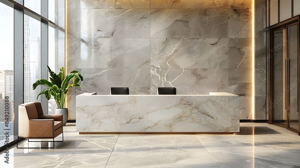 A marble podium with sleek lines, featured in a sophisticated office lobby A marble podium with sleek lines, featured in a sophisticated office lobby