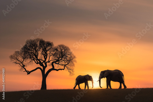 A lone acacia tree, its bra...