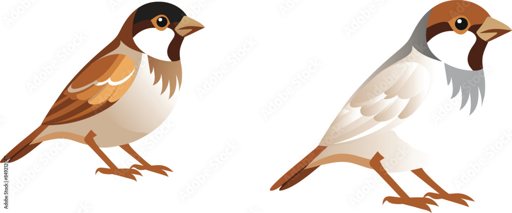 two birds on a white background two birds on a white background