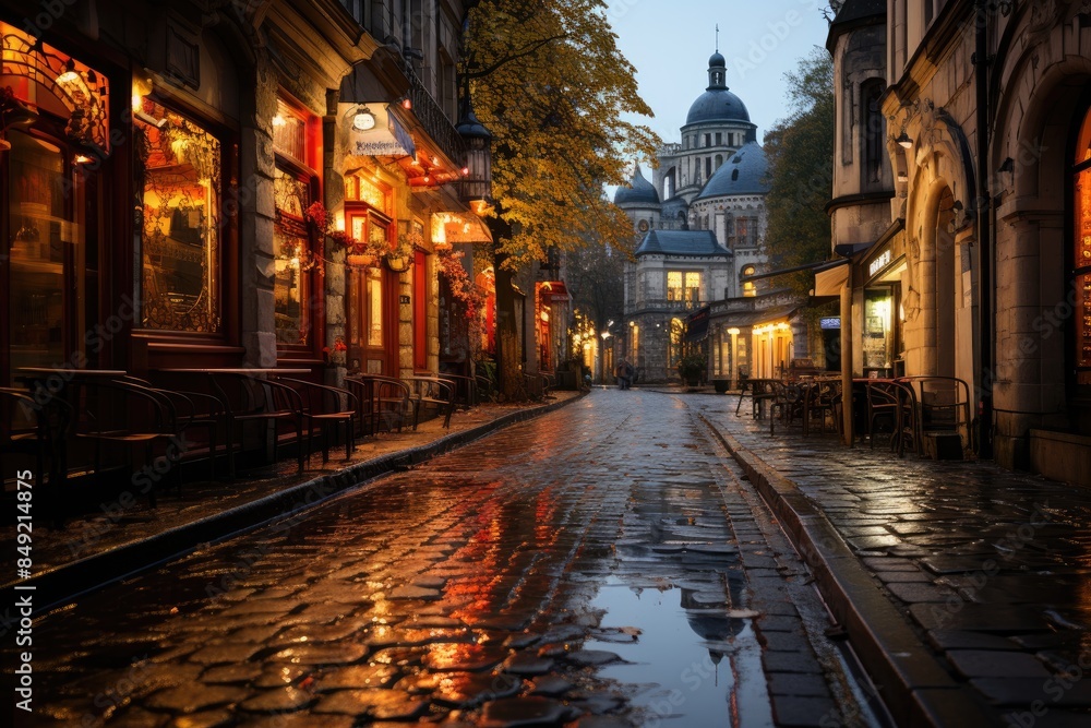 Prague Vinohrady - Art Nouveau Architecture., generative IA