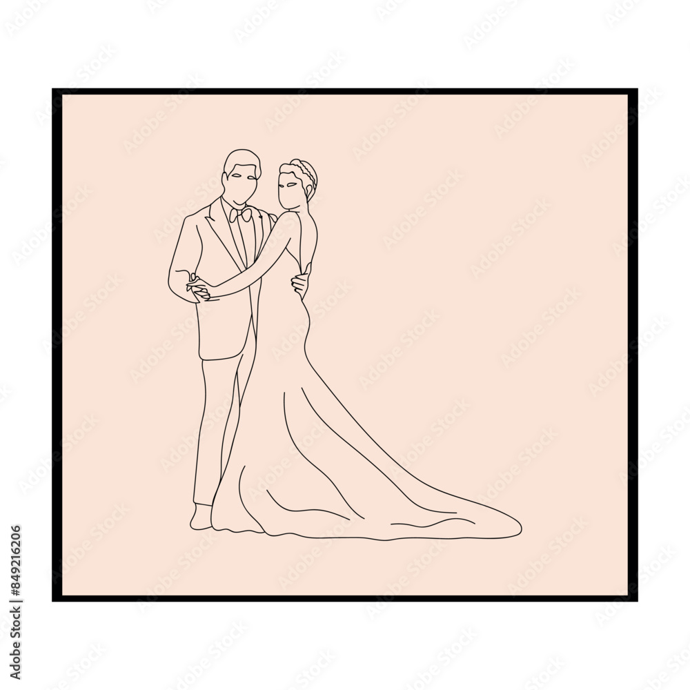 Weeding Line Art & Illustration Design Weeding Line Art & Illustration Design