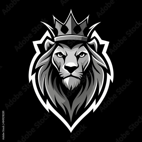 angry lion logo king crown on head , for esport gaming logo | elegant luxury lion logo king crown