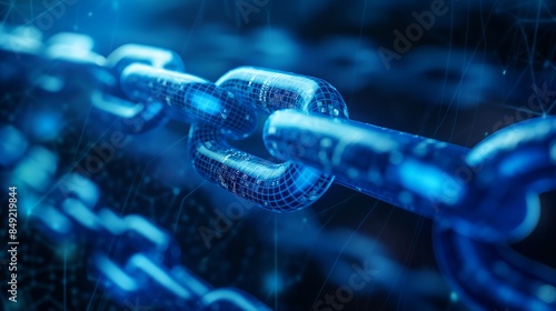 AI-generated visualization of a secure blockchain network ensuring trust and transparency in transactions