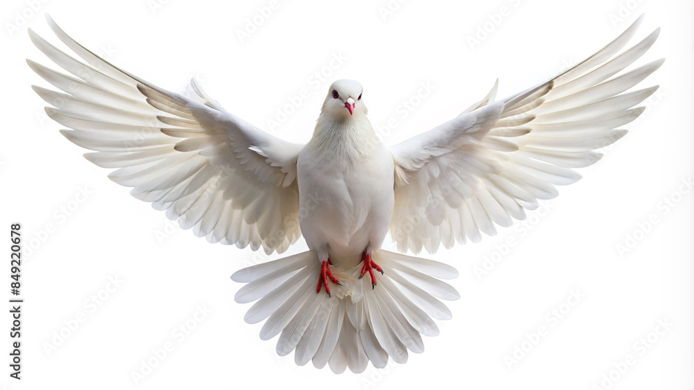 Naklejka premium white dove isolated on white