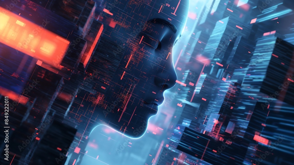 Obraz premium Virtual reality visualization of a decentralized lending platform facilitating peer- to- peer digital assets loans