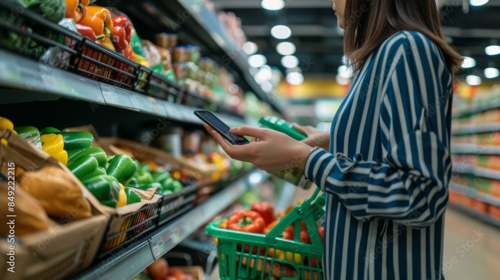 The Woman Checking Grocery List The Woman Checking Grocery List