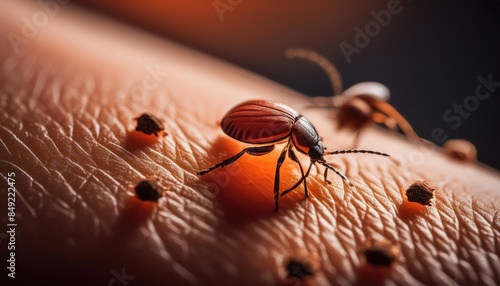 Bug bites images, bed bug bites the human skin, Bugs bite the human body and cause infection photo