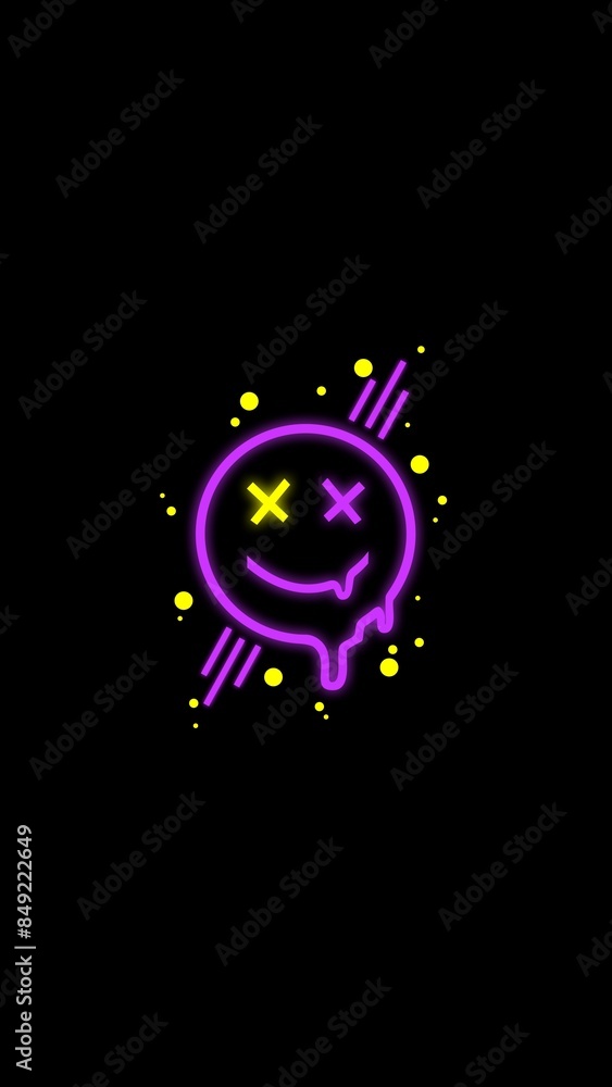 Smartphone wallpaper Neon Melting Smile Smartphone wallpaper Neon Melting Smile