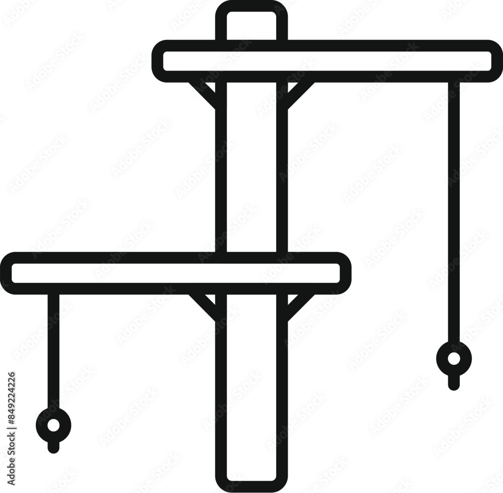This line art icon features a cat tree, perfect for representing cat furniture, pet supplies, and feline fun This line art icon features a cat tree, perfect for representing cat furniture, pet supplies, and feline fun