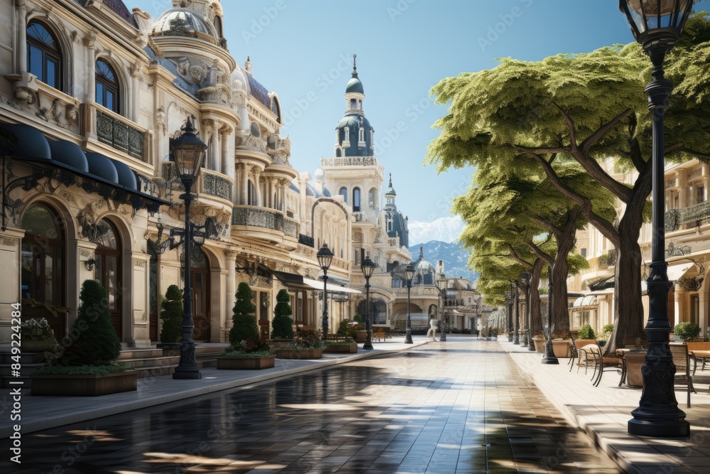 Navaginskaya Square in Sochi, Russia historical architecture and charm., generative IA Navaginskaya Square in Sochi, Russia historical architecture and charm., generative IA