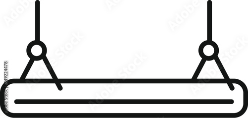 Hanging fluorescent lamp providing light in the room, lighting equipment icon outline