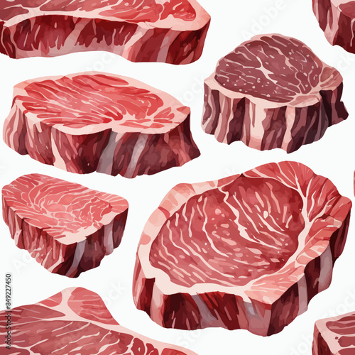 Wagyu Steaks Ilustration Design Very terrifying