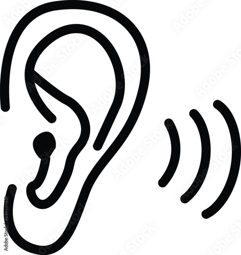 Ear icon listening icon vector