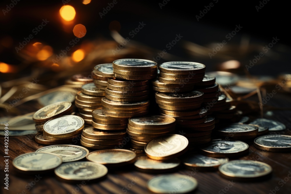 US dollars closeup concept of finance in paper money money, generative IA US dollars closeup concept of finance in paper money money, generative IA