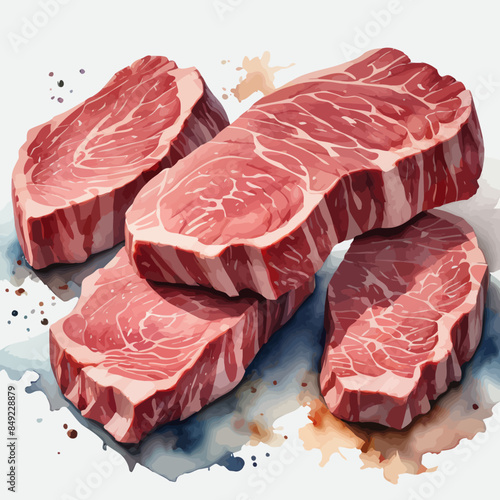 Wagyu Steaks Ilustration Design Very terrifying