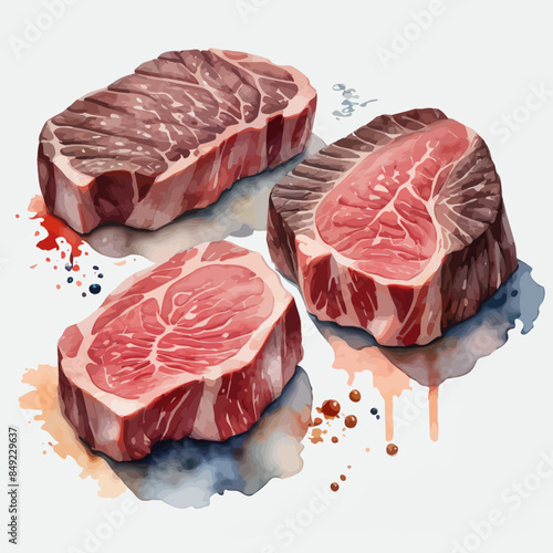 Wagyu Steaks Ilustration Design Very terrifying