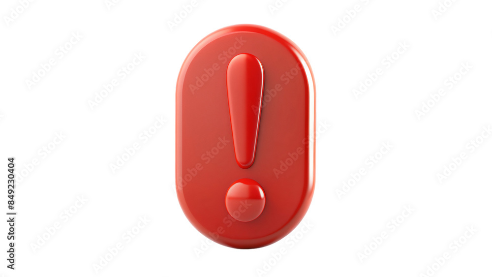 A shiny exclamation mark isolated on white A shiny exclamation mark isolated on white
