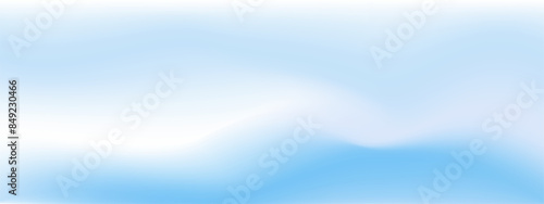Clear blue sky. Summer season blue pastel colored wide vector banner. Cloudy. Blurred sky gradient background. Simple soft light backdrop. Gradient template design for poster, social post