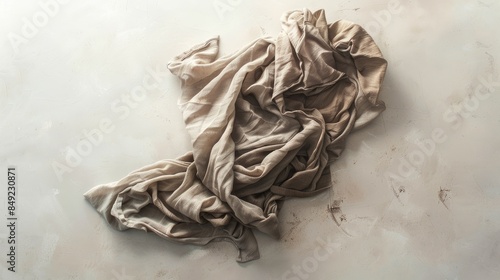 Soiled cloth on a light colored surface