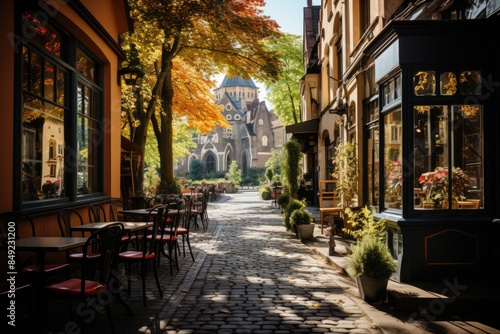 Obraz na płótnie PRENZLAUER BERG, Berlin Cafes, colorful streets and charm., generative IA w salonie