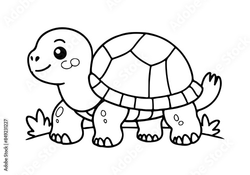 Coloring pages for kids of a turtle
