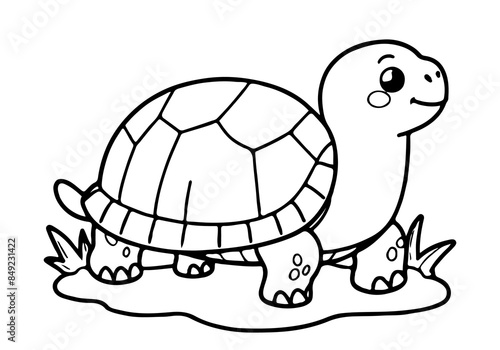 Coloring pages for kids of a turtle