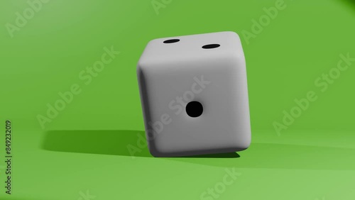 3d animation dice countdown with green screen