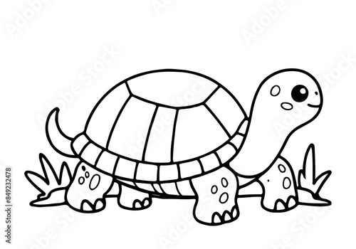 Coloring pages for kids of a turtle