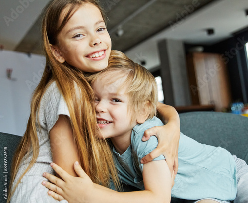 child girl boy childhood kid brother sister love family together portrait fun happy joy happiness cute cheerful young