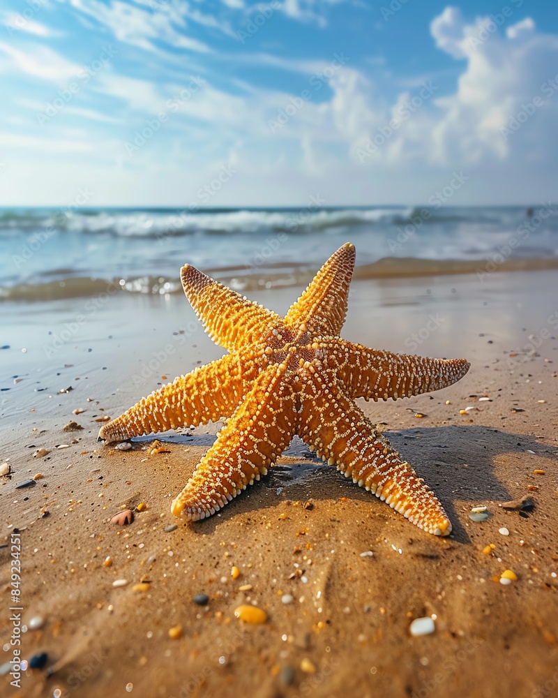 A closeup of a starfish on the beach, realistic photo, full HD focus, A closeup of a starfish on the beach, realistic photo, full HD focus,